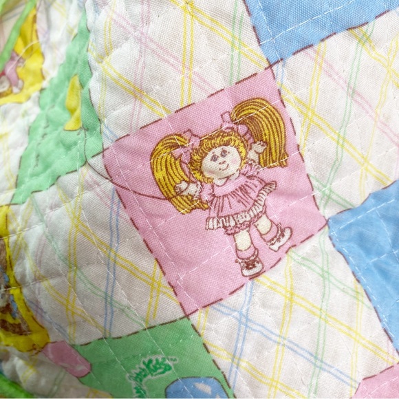 Vintage 1982 Cabbage Patch Kids Doll Quilted Diaper Bag White Pink Blue - Picture 3 of 7